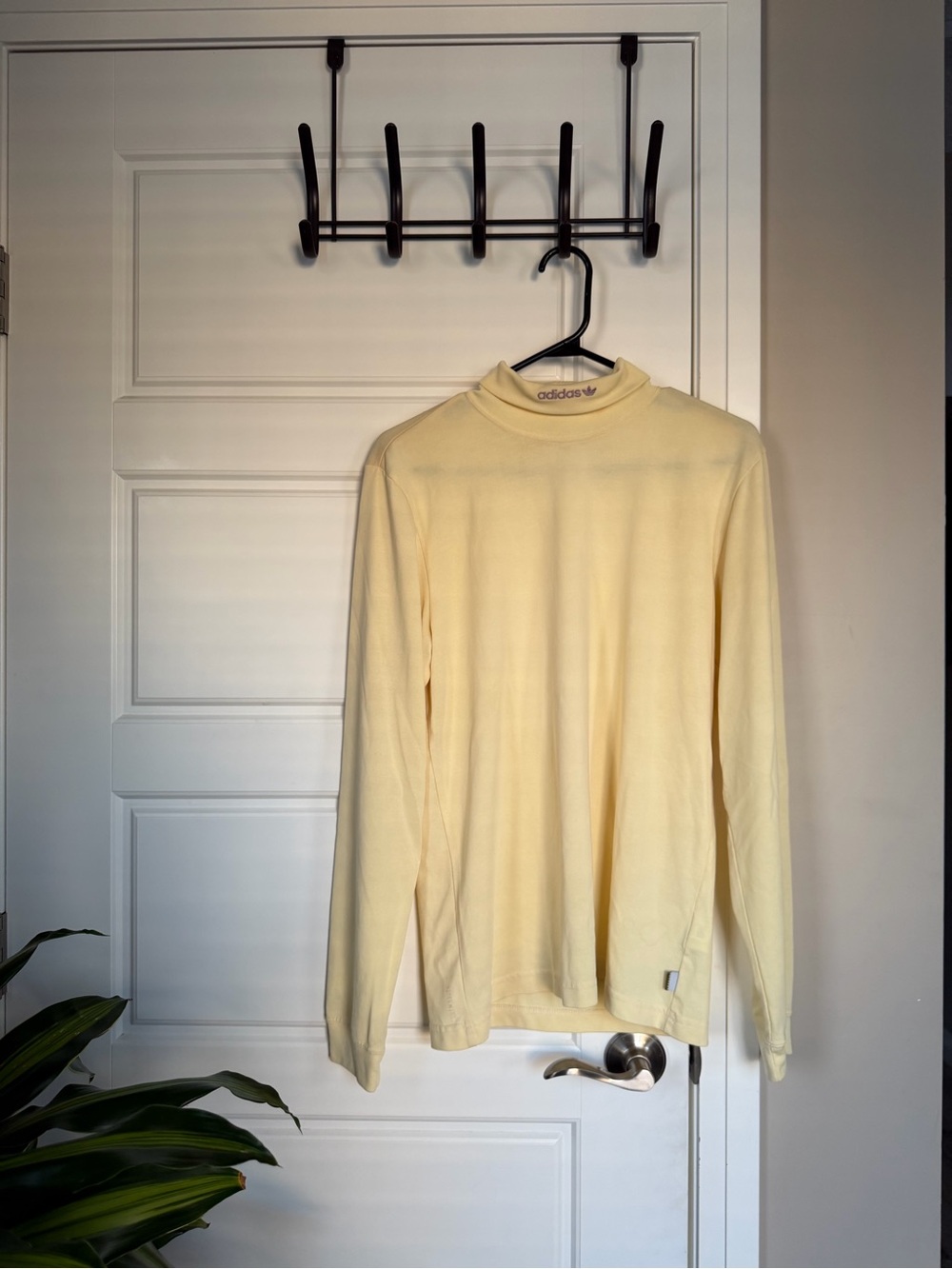 Adidas Men's Long-Sleeve Yellow Turtleneck Neck Sweater